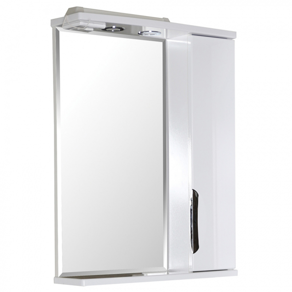 Зеркальный шкаф АСБ-Мебель Мессина 600 мм  с подсветкой белый